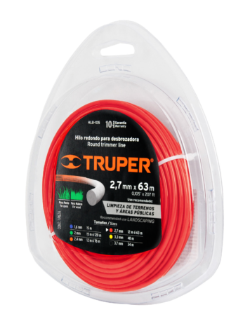 TRUPER Hilo Redondo Para DESBROZADORA, 63 m Largo, 2.7 mm