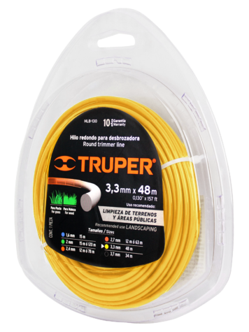 TRUPER Hilo Redondo Para Desbrozadora, 48 m Largo, 3.3 mm