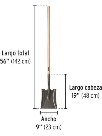 PALA CUADRADA MANGO LARGO 44