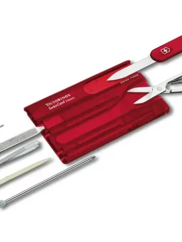 SWISSCARD CLASSIC ROJO TRANSPARENTE VICTORINOX