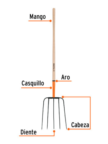 11008 BIELDO P/PAJA 5 DIENTES MANGO 48